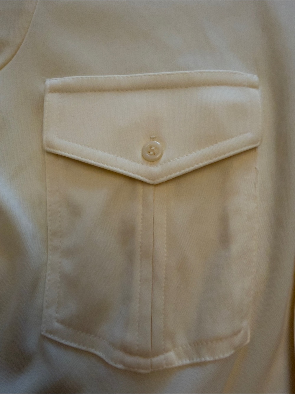 Vintage 1970s Van Heusen Butter Yellow Long-Sleeve Solendor Knit Shirt - Medium - Picture 6 of 13